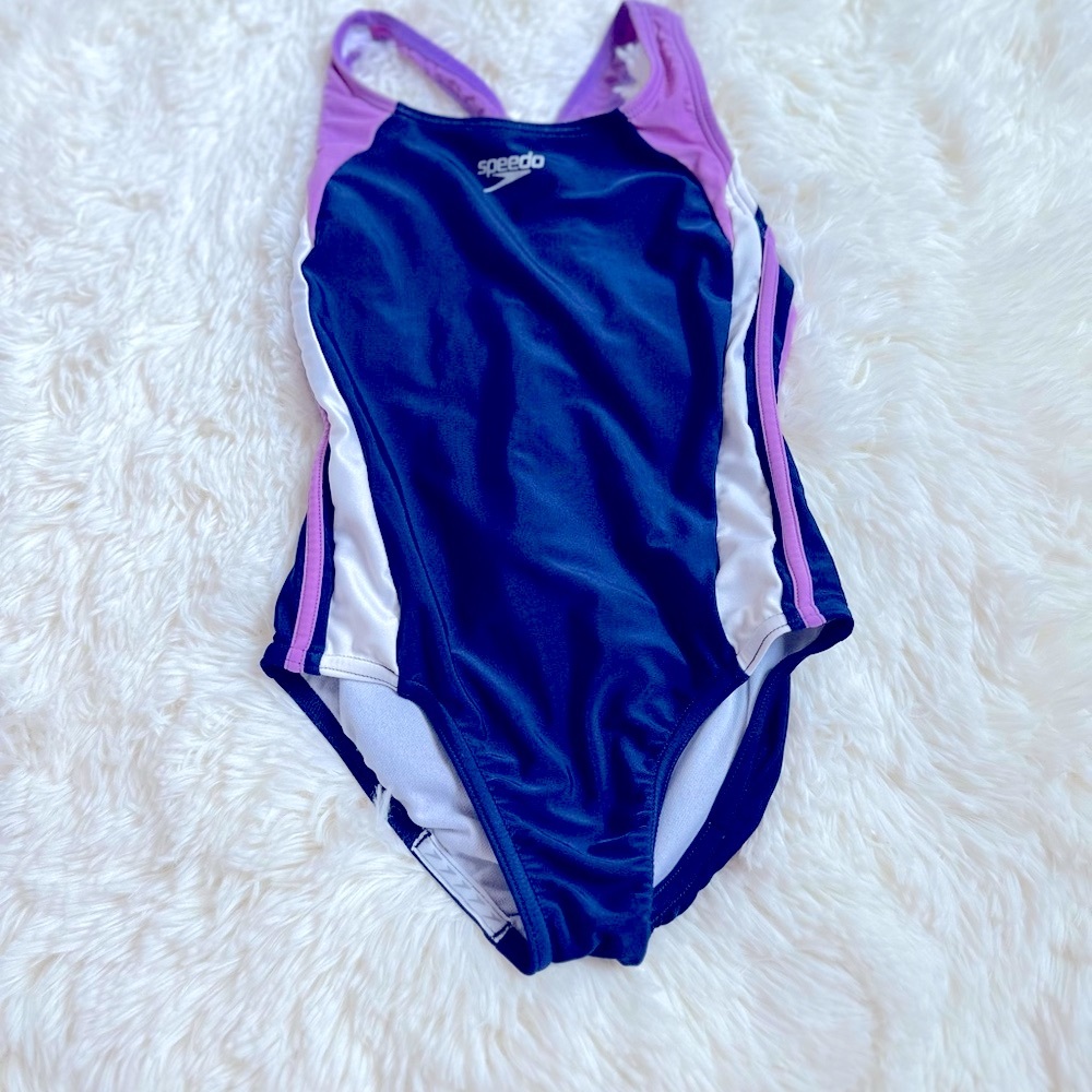 Speedo Swim Brief in Deep Blue and White
